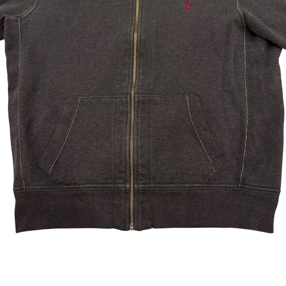 Like new POLO Ralph Lauren Charcoal Gray Zipper Hoodie Jacket Size Large - Picture 9 of 10